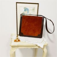 Tasche Umhängetasche quadr. rostrot braun BALLY VINTAGE 80s