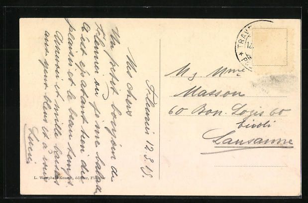 Cartoline postali: AK Fleurier, Hotel Belle Ile – Usato da Berlin venduto da bartko-reher 1