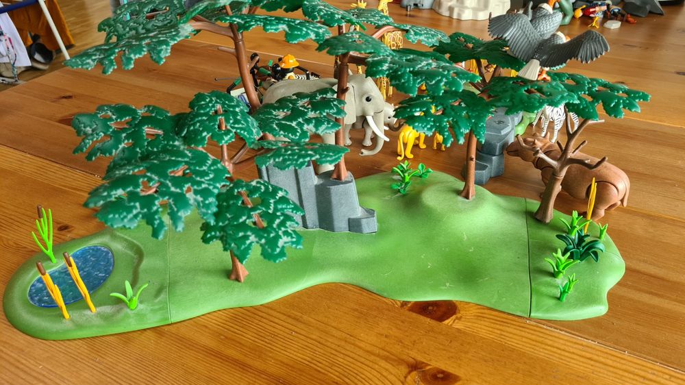 Rochers Décor Gris Foncé PLAYMOBIL - 2 Trous - Compatible Safari, Barbares, Chevaliers - Occasion