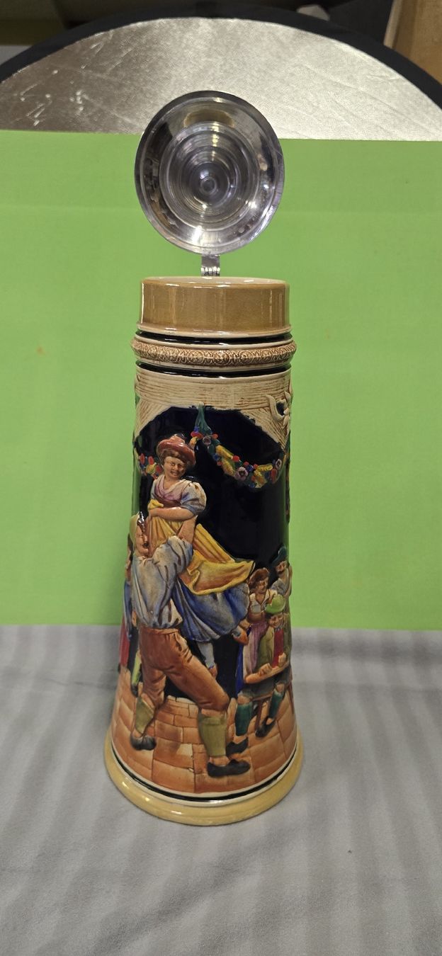 Bicchieri: Wunderschöner Bierkrug mit Zinndeckel, Handbemalt ca 30cm – Nuovo (secondo la descrizione) da Hochwald venduto da Sam_Burger 3