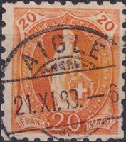 66B mit Vollstempel von AIGLE: 21.NOV.1889, Kat: 160.-+