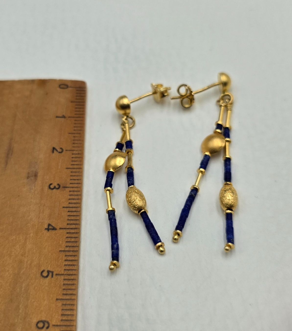 Orecchini pendenti & Orecchini a lobo: Gold 585 Ohrstecker mit Lapislazuli – Usato da Wald ZH venduto da Dasilver 2