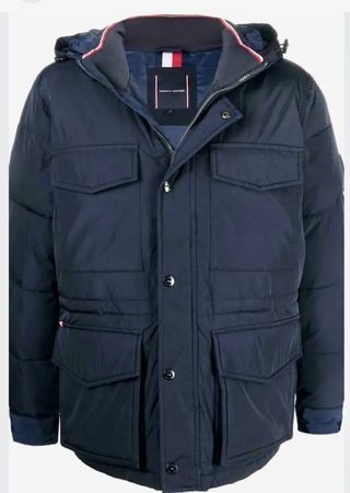Tommy Hilfiger neuwertig Winterjacke, Gr.M mit Kapuze blau