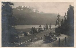 Silvaplana GR Engadin Postauto Piz Corvatsch belebt Oldtimer