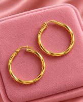 750 Yellow Gold Loop Earrings