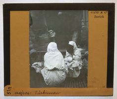 Glasdia Bosnien: Sarajevo - Verschleierte Türkinnen, um 1930