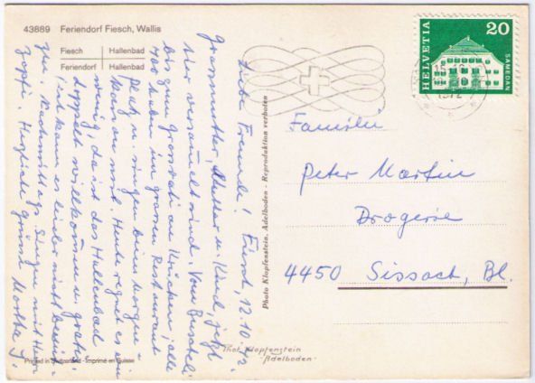 Cartoline postali: Fiesch - 4 Bild AK – Usato da Binningen venduto da Mountainrider 1
