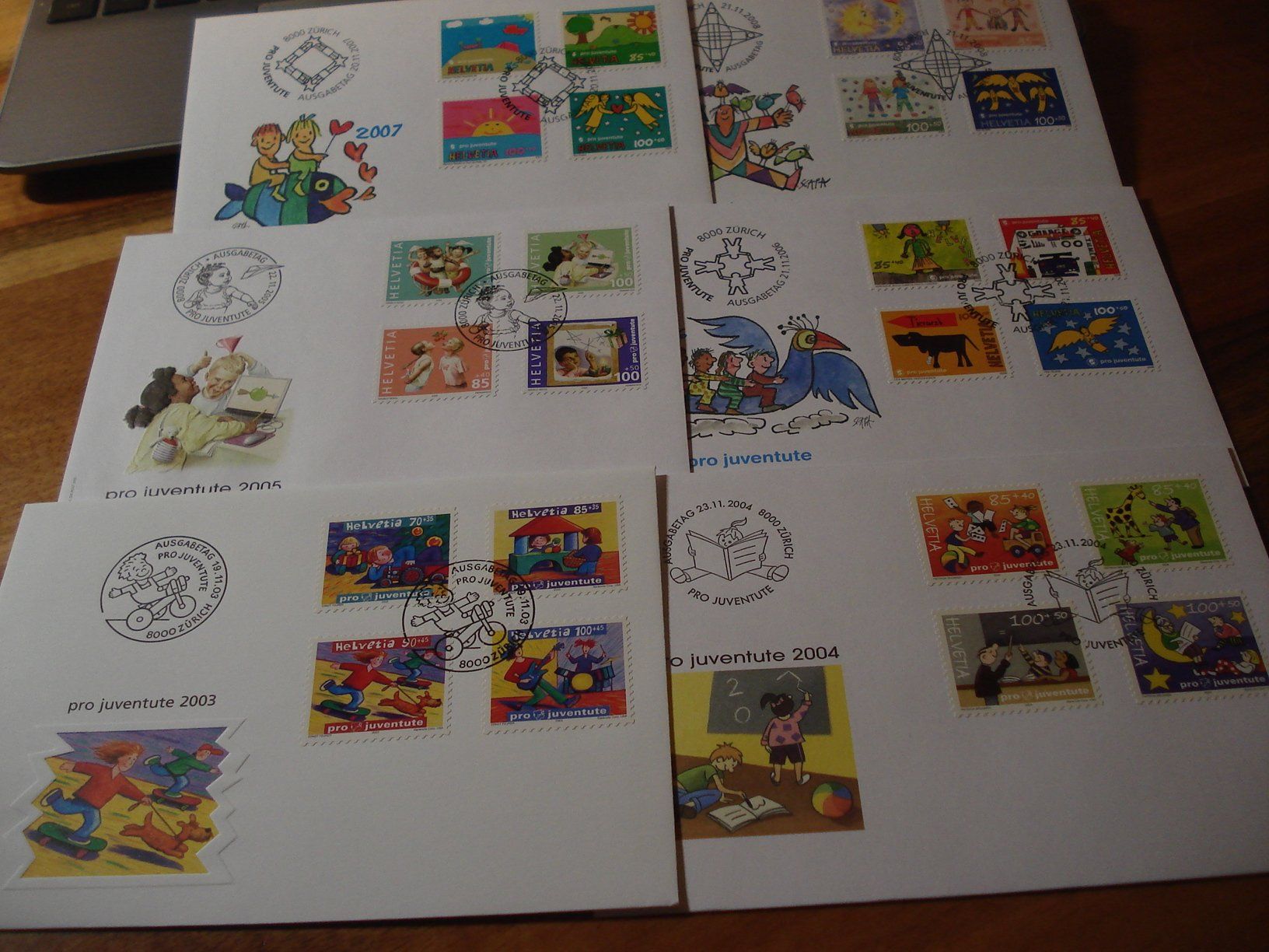 Tutti i francobolli: 10 FDC Pro Juventute 1999- 2008 – Usato da Niederwil AG venduto da morostahu