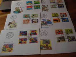 10 FDC Pro Juventute 1999- 2008