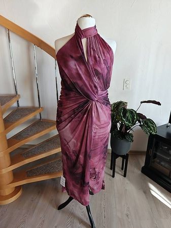 ASOS Kleid 46 XL Neckholder Rückenfrei Violett NEU