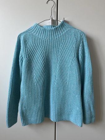 Walbusch Strickpullover Baumwolle Hellblau Gr. 38 Top!