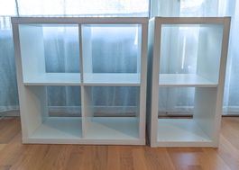 2x IKEA KALLAX Regale weiss – 2×2 + 1×2 Fächer
