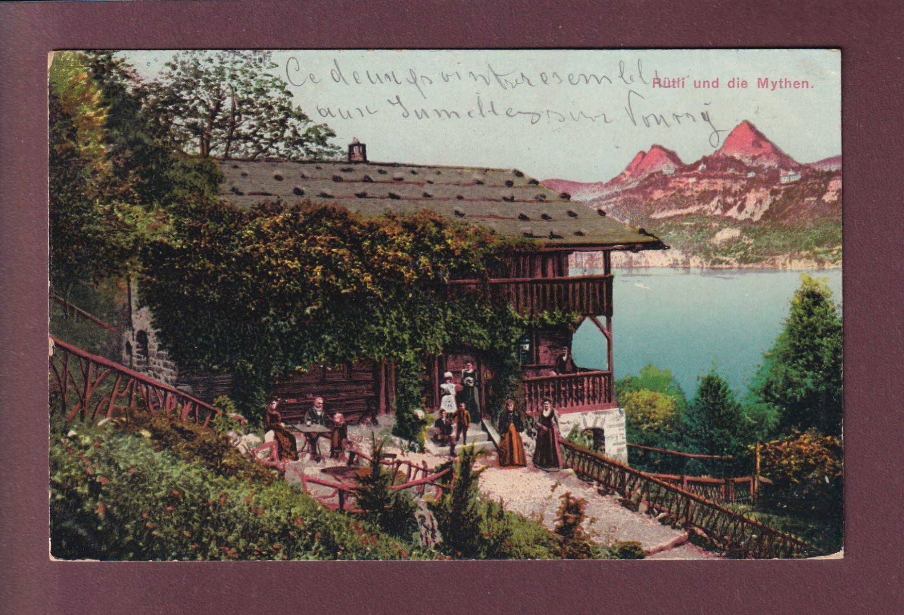 Cartoline postali: RÜTLI - Mythen - 1914 – Usato da Pully venduto da nicecards