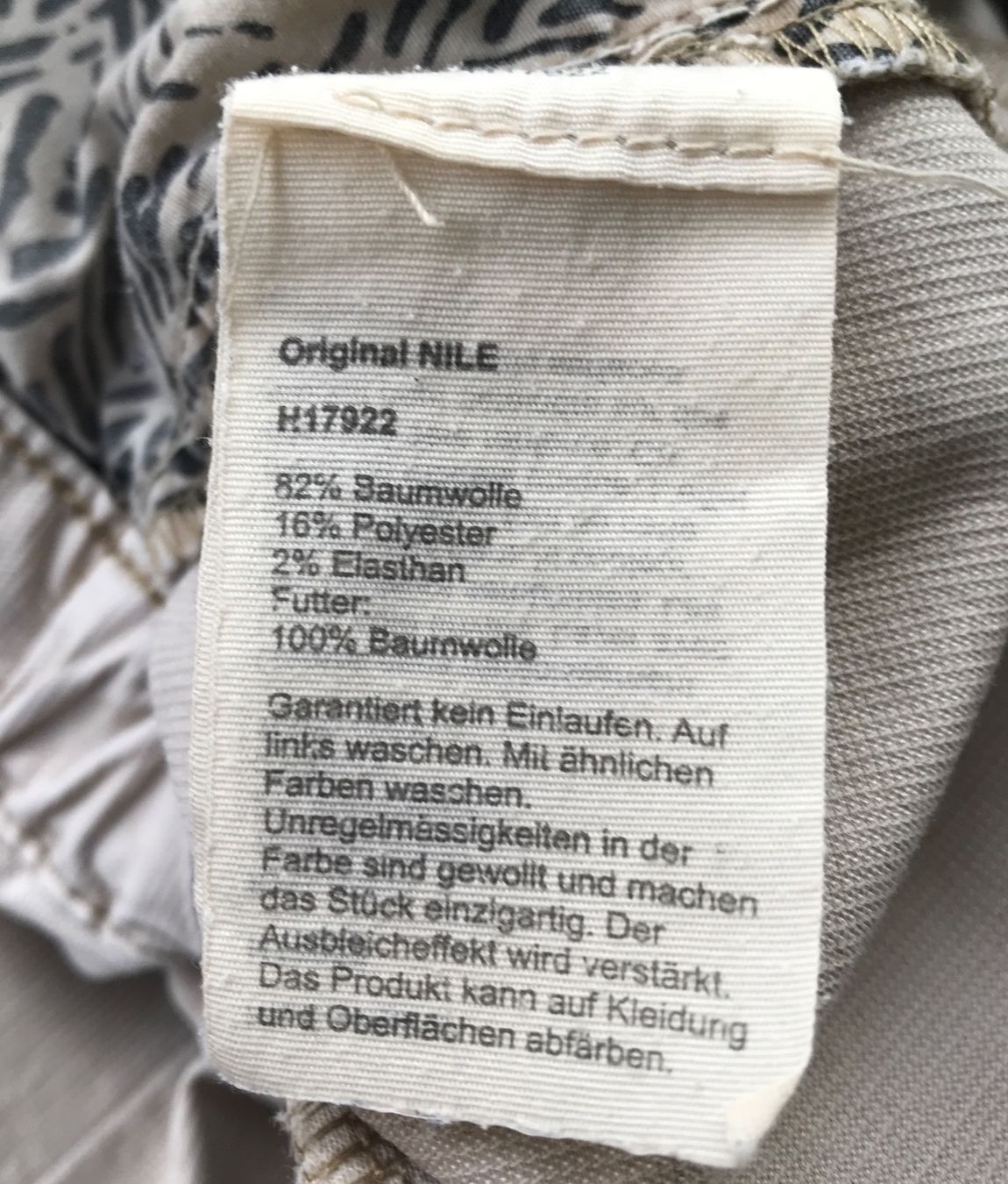 Nile Hosen: Nile Barrel Hose, Grösse XS, beige – Neu (gemäss Beschreibung) aus Ebnat-Kappel von Molton 7