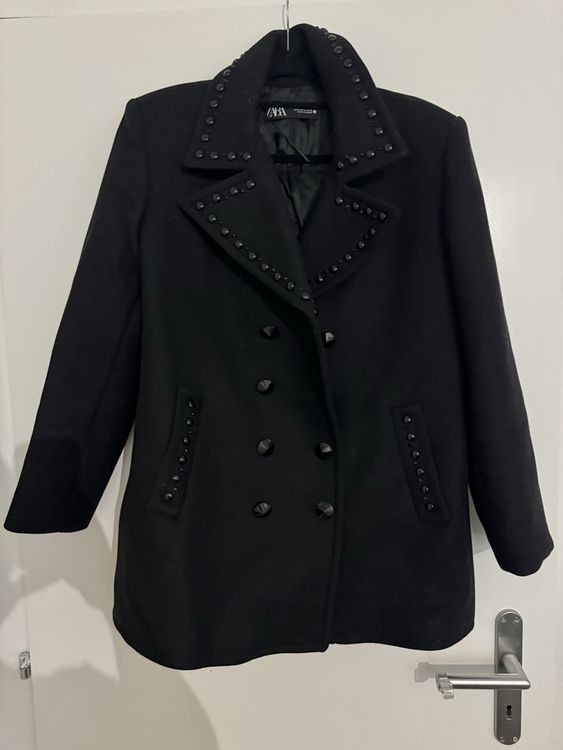Veste zippée en similicuir Noir