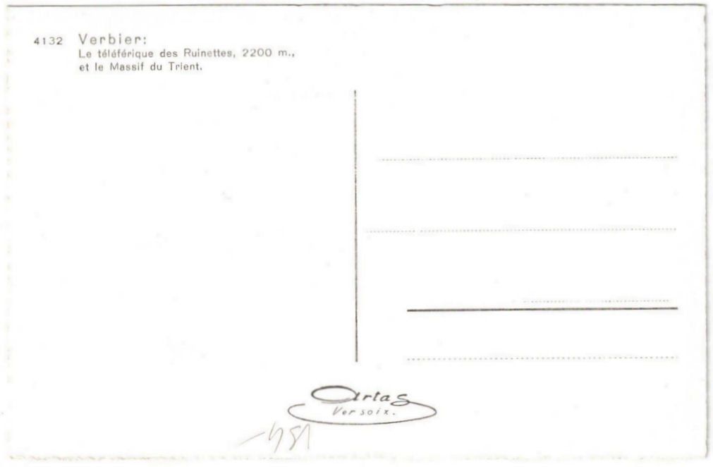 Cartoline postali: Verbier - Sessellift Ruinettes – Usato da Binningen venduto da Mountainrider 1