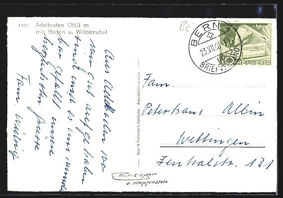 Cartoline postali: Adelboden, Teilansicht mit Boden, Wildst – Usato da Berlin venduto da bartko-reher 1