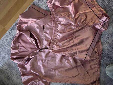 Pyjama Set Damen Satin Rosa Grösse XL neuwertig