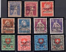 1922-1925, D III, SDN, 16-26, Serie 11 Werte gest. (14053)