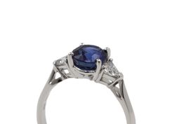 GÜBELIN Saphir Diamant Ring 18K Weissgold *S4558