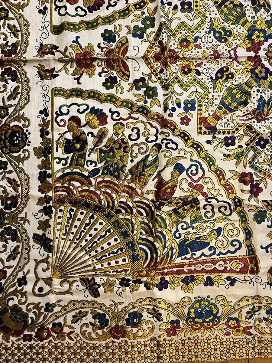 Altra biancheria da tavola: Wunderschönes Seidentuch Tischtuch (?) vermutl. chinesisch – Usato da Arboldswil venduto da Sonnenelfe 3