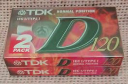 TDK D120 IEC 1 / PACK 2 x cassette - kassette - scellées