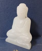 Buddha Figur 7 cm aus weissem Naturstein – Glücksbringer