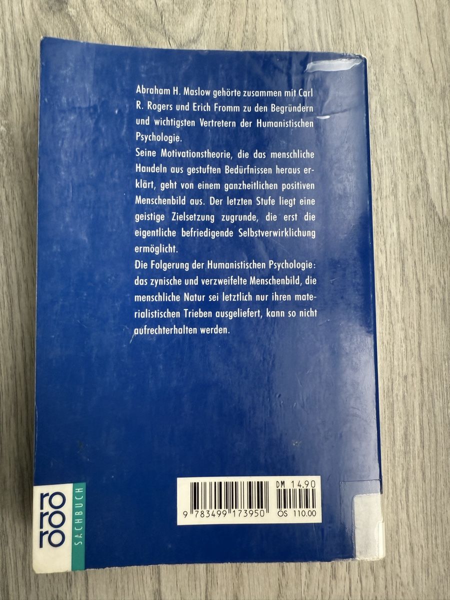 Libri: Motivation und Persönlichkeit - A. Maslow – Usato da Wald ZH venduto da 2kndPlant 1