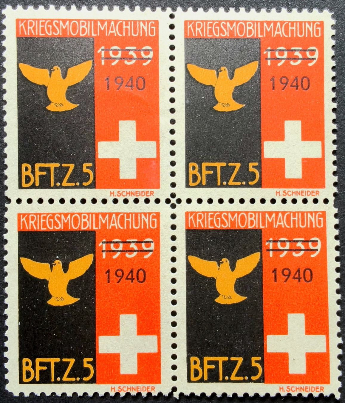 Tutti i francobolli: Brieftaubenzug 5, Aufdr, 2.WK, Wi Bft 8- – Usato da Niederuzwil venduto da LichtPhil