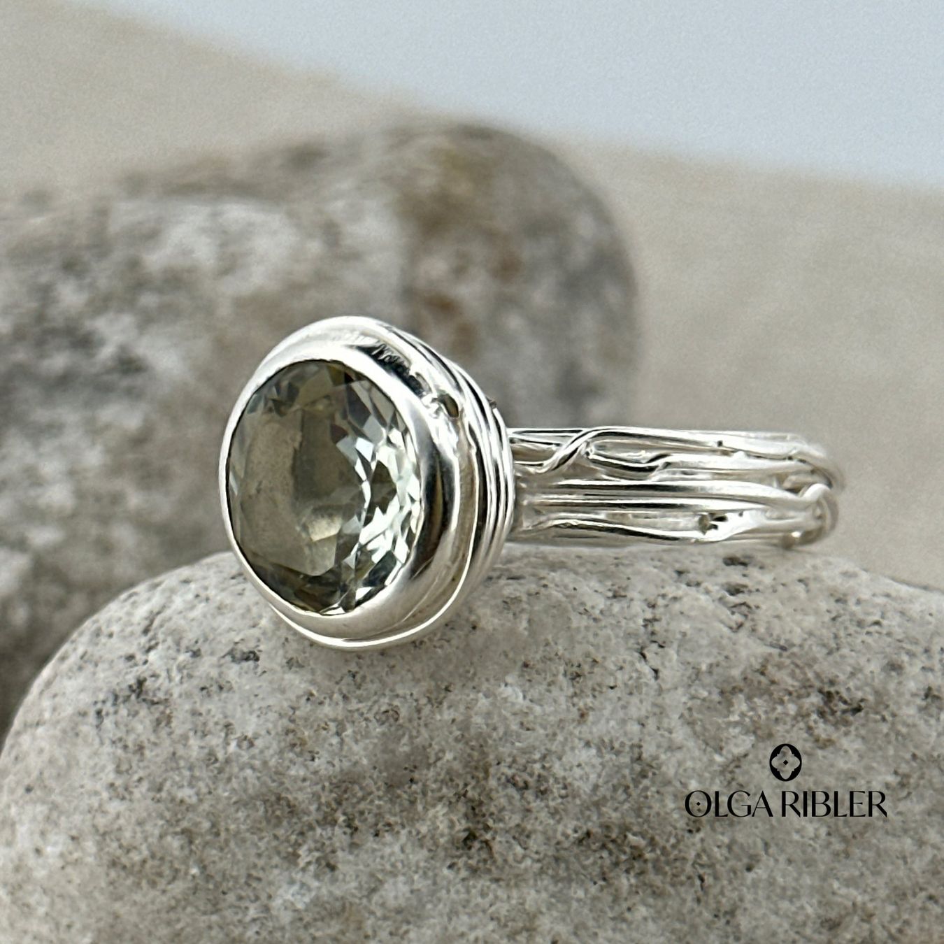 Olga Ribler Ringe: Spaghetti grüner Amethyste Ring Silber Grösse 55 – Neu (gemäss Beschreibung) aus Luzern von Schmuckoutlet