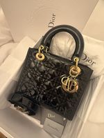 Dior Lady Medium  black patent leather 