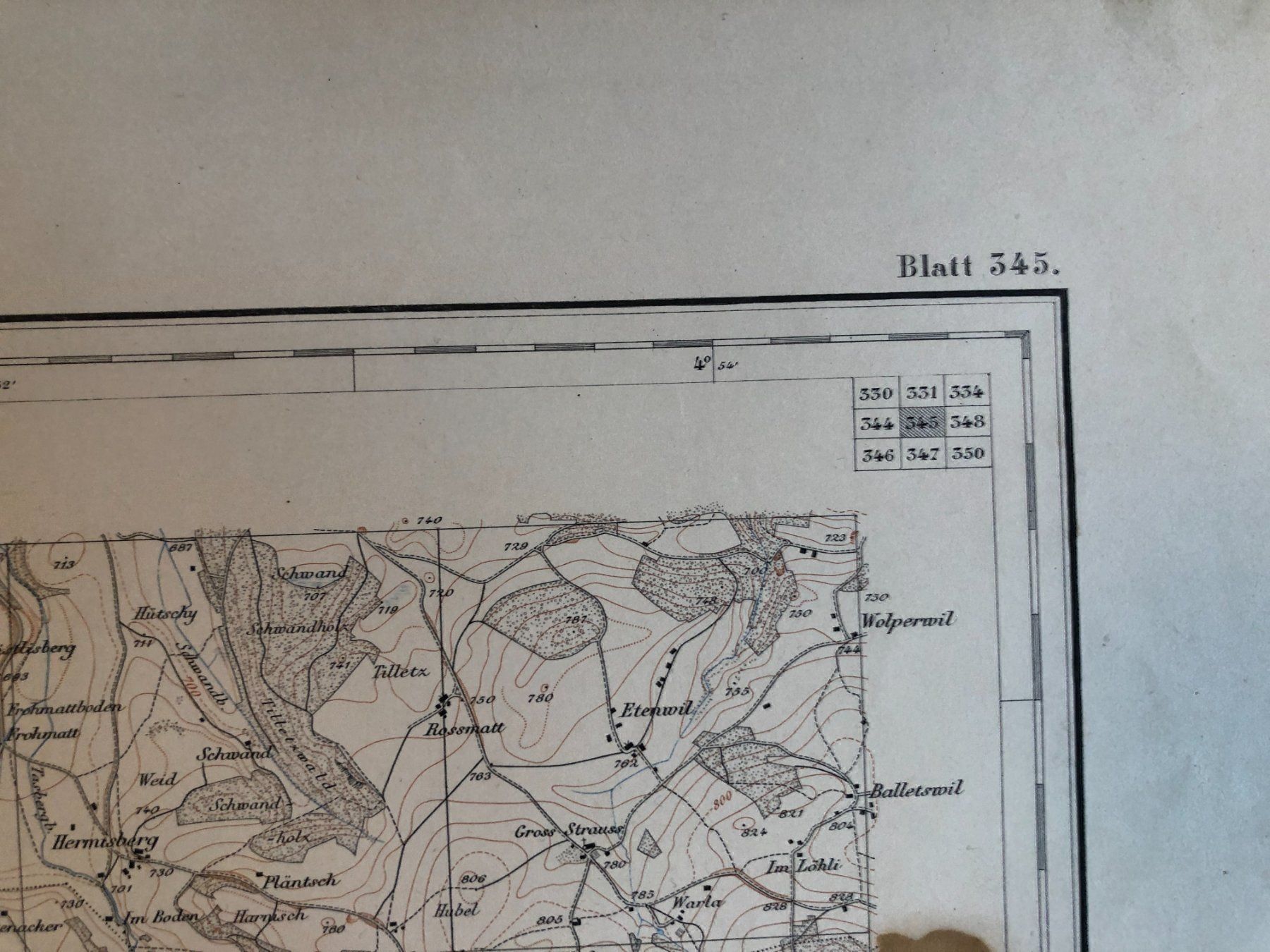 Landkarten & Atlanten: Siegfriedatlas Bl. 345: Marly 1886 – Gebraucht aus Zürich von allp 4