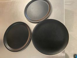 3 Serviertablet im Set schwarz matt guter Zustand