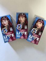 3x Schwarzkopf LIVE Ultra Brights 026 Dark Red,Neu & OVP
