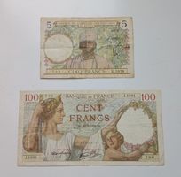 2 französische Banknoten von 1938 und 1939