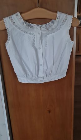 Vintage Sommerliches Trägerblüesli mit Spitze, Grösse 36/S