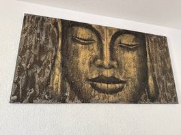 Modernes 2-teiliges Buddha-Wandbild  2 x 1 Meter