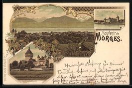 Litho Morges, L'Arsénal, Château de Vu