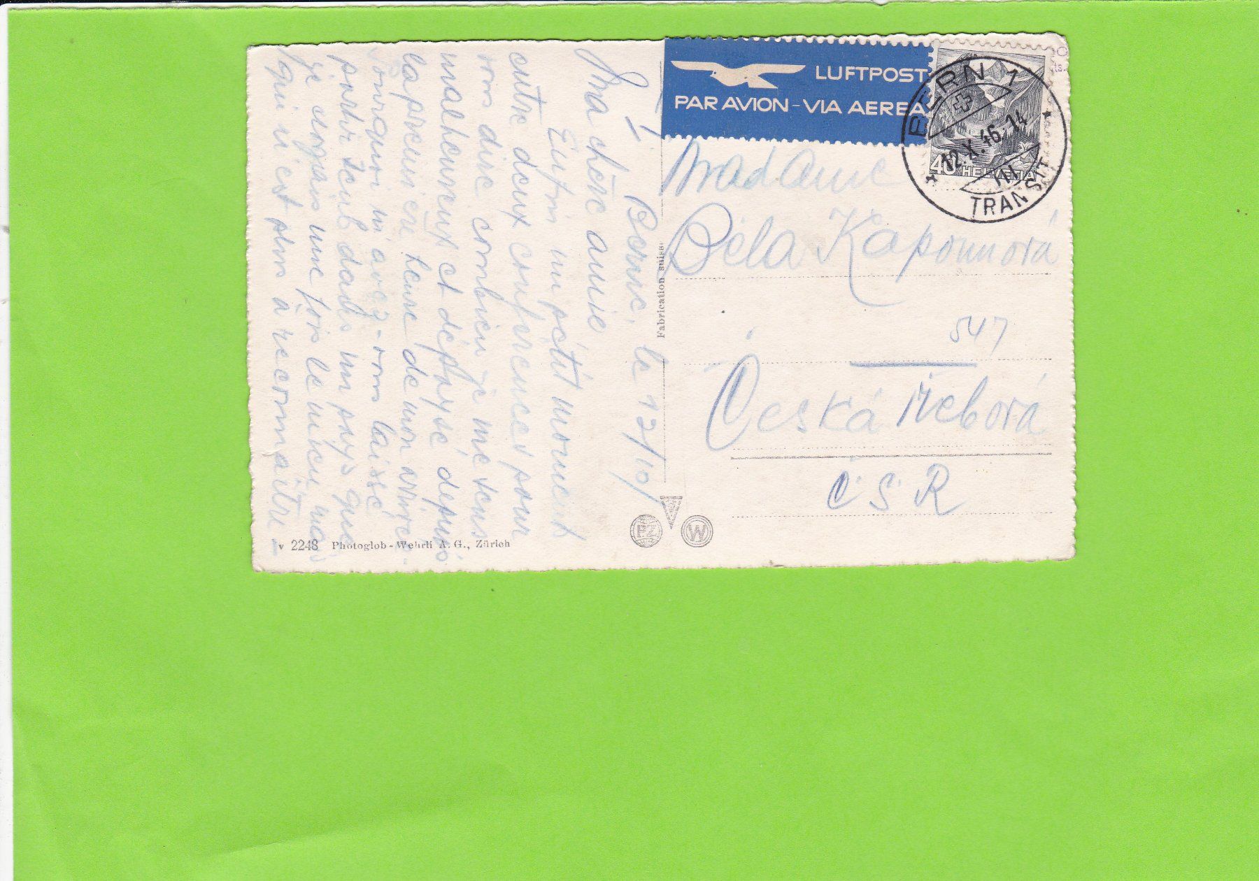 Cartoline postali: Bern. Partie an der Aare – Usato da St. Peterzell venduto da neckertal 1