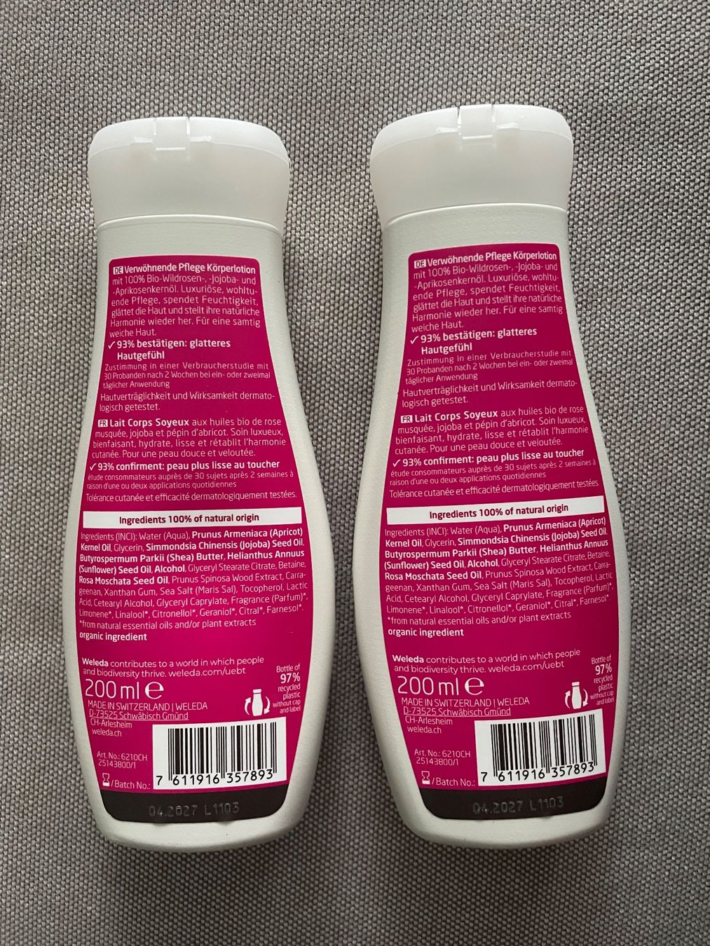 Weleda Idratazione: 2 Weleda Bodylotion Wildrose + 1 angefangene Sonnencreme 50+ – Nuovo (secondo la descrizione) da Uster venduto da em_58td 1