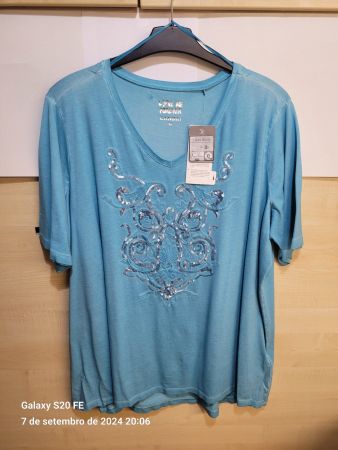 T-shirt turquoise femme XL neuf avec étiquettes Canda 💙🎁