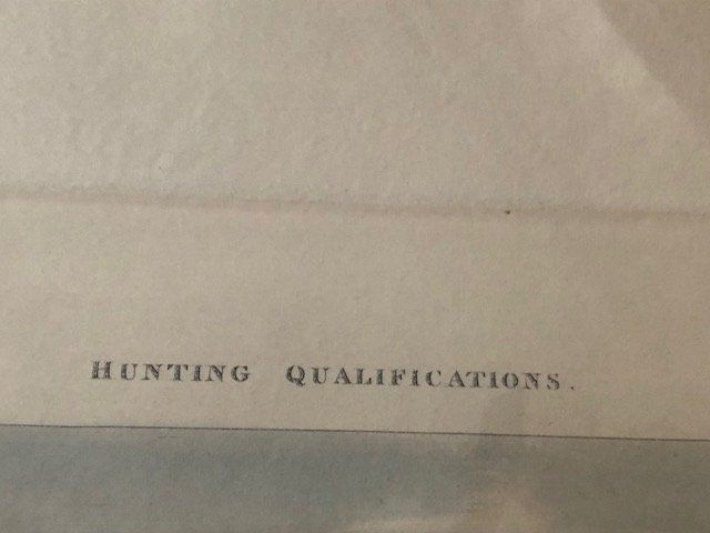 Incisioni: Alter englischer Stich, Jagdszene "Hunting Qualifications" – Usato da Gossau/ZH venduto da amazonas66 2