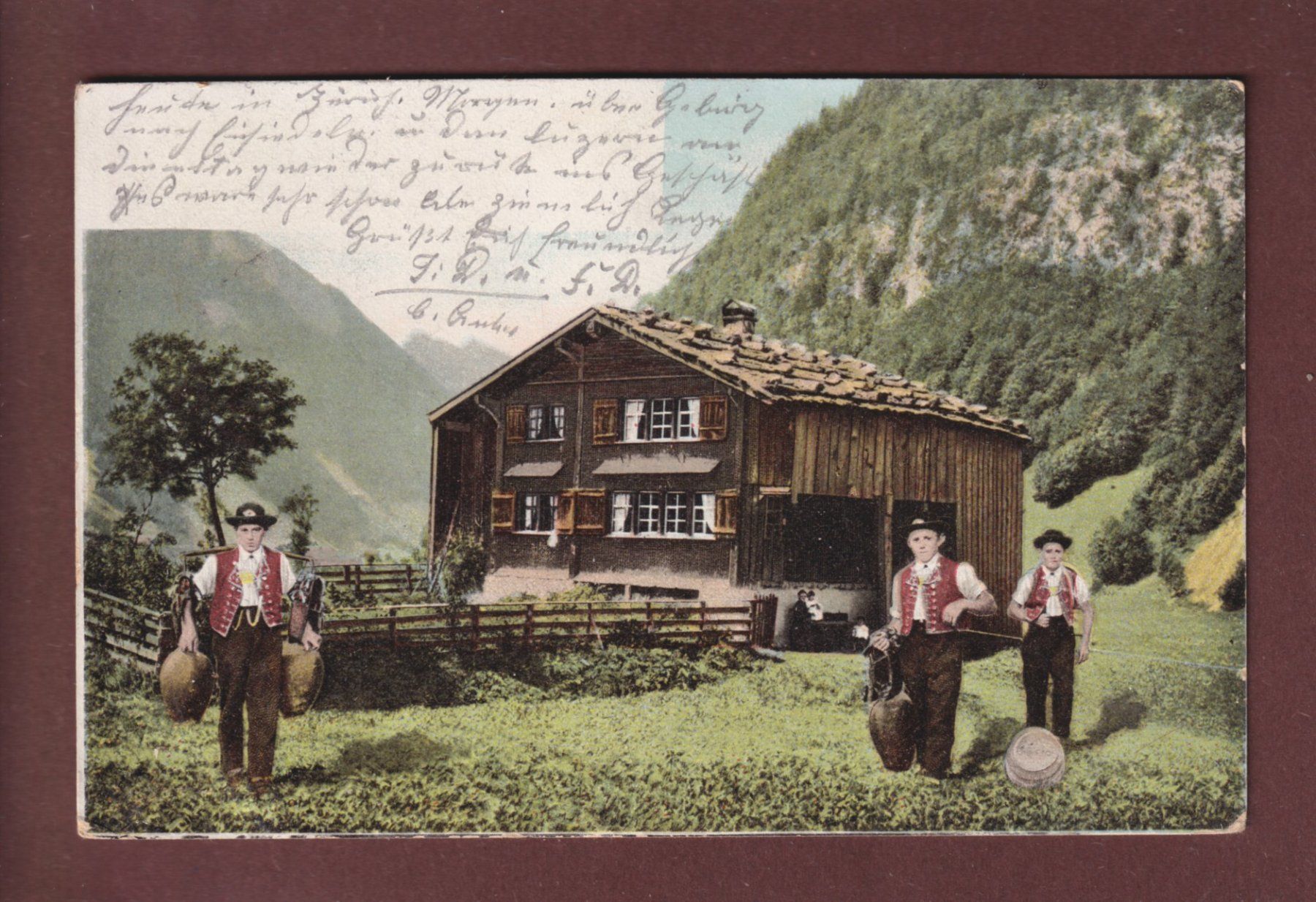 Cartoline postali: BAUERNHAUS und Bauern - 1903 – Usato da Pully venduto da nicecards