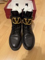 Valentino Combat Boots Schwarz Leder Gr. 39