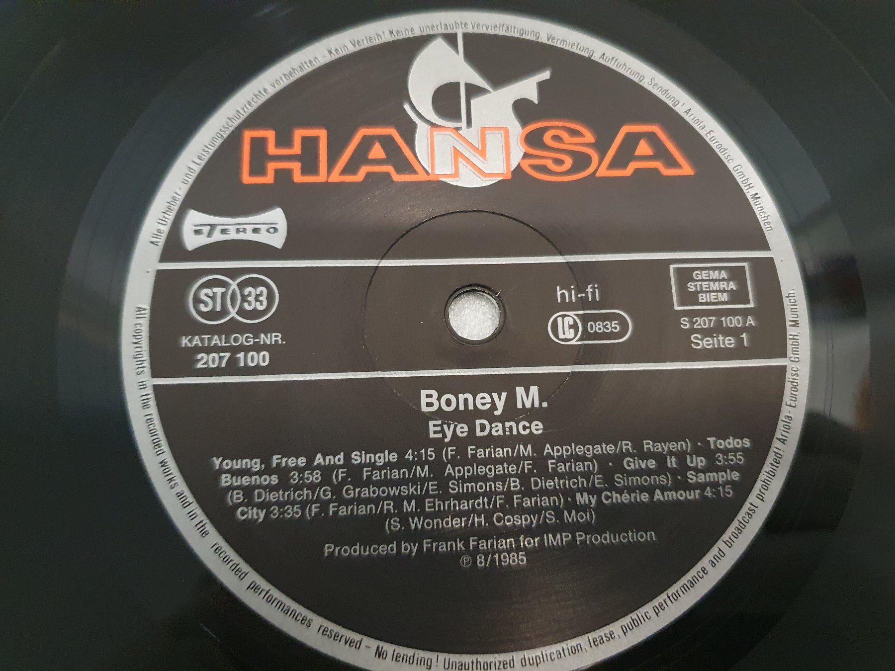 Schallplatten: Boney M. – Eye Dance – Gebraucht aus Uster von Vinyl-Leidenschaft 4