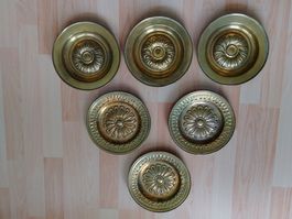 6 Stk. antike Messingteller Vintage Wandteller Dekoration!!!
