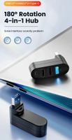 PC Laptop Macbook USB C 3.0 Hub Verteiler drehbar 180°