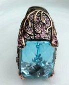 Anelli: Ring mit blauem Topas und Amethisten 55 – Nuovo (secondo la descrizione) da Zürich venduto da benedikt12 7