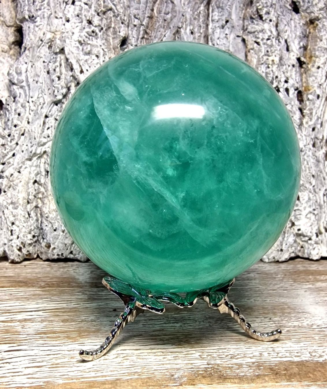 Mineralien & Heilsteine: Top grüne Fluoritkugel 88mm 1.12kg – Neu (gemäss Beschreibung) aus Matzingen von Shay_Crystalz