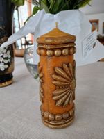 Kerze - handgemacht - Blume rustikal